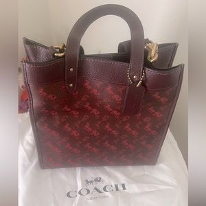 Authentic COACH Red leather tote NWT